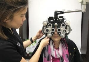 Centre for Sight patient Lina Lothian receiving her Tests