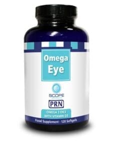 Centre for Sight - bottle of Omega eye supplements - supplied by SCOPE