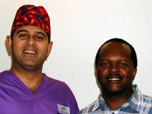 Centre for Sight Sheraz Daya with patient Stephen Gichimage